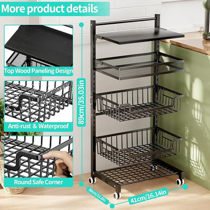 HapiRm Fruit Basket Kitchen Cart - Image 7