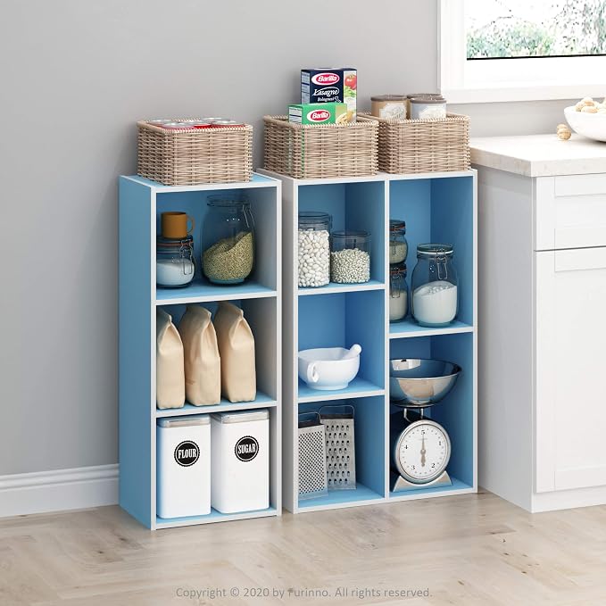 Furinno LUDER Book Shelf, 5-Cube Bookshelf, Reversible Bookcase, 9.4 x 19.5 x - Image 2