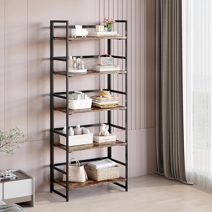 Vintage Multifunctional Folding Bookshelf, No-Assembly Plant Stand Storage Rack - Image 2