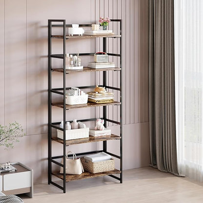 Vintage Multifunctional Folding Bookshelf, No-Assembly Plant Stand Storage Rack - Image 2