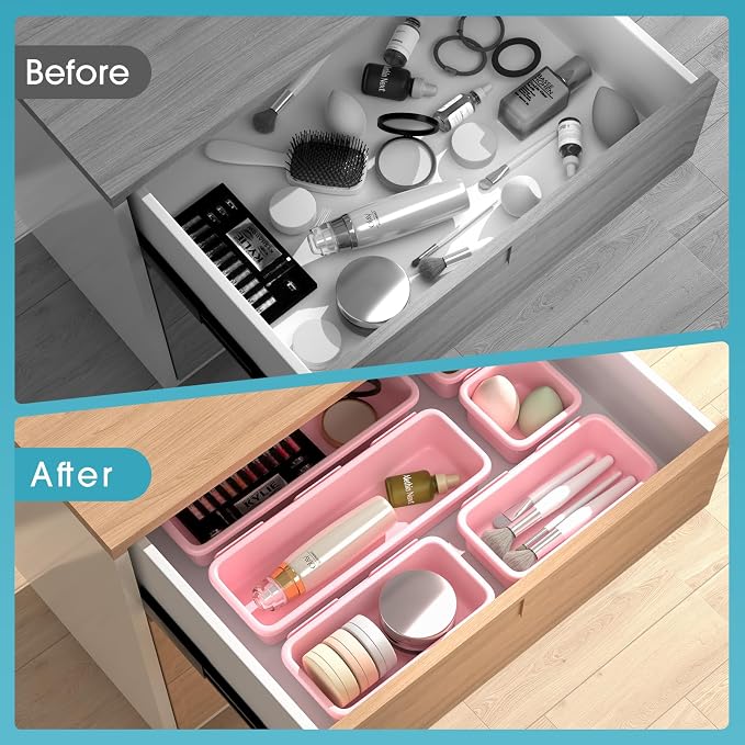 6 PCS Drawer Organizer Set, 3 Size Makeup Drawer Divider Organizer - Image 6