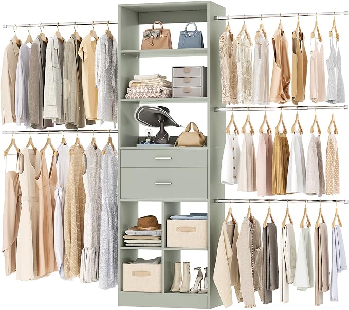 Besiost Closet System, 4-8 FT Closet Organizer Tower by Besiost
