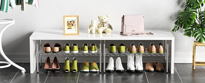 1-Tier Wire Shelf Rack, Single Metal Shelves Rack, 1 Tier Metal Shelf, Chrome | - Image 2