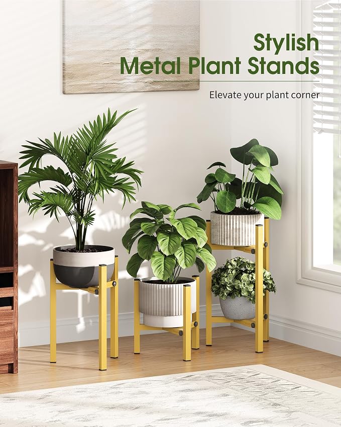 3 Pack Plant Stand Indoor Adjustable, Metal Modern Indoor Plant Stand, Heavy - Image 7