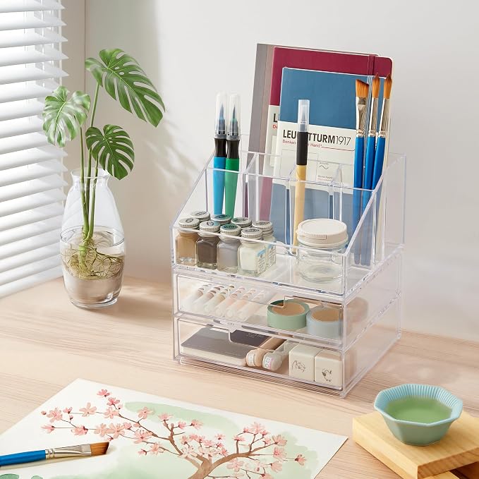 STORi Stackable Desk and Drawer Organizer, 6 Compartment Caddy - Image 3