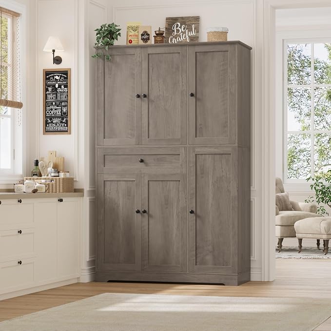 HOSTACK 68" H Kitchen Pantry Storage Cabinet - Image 2
