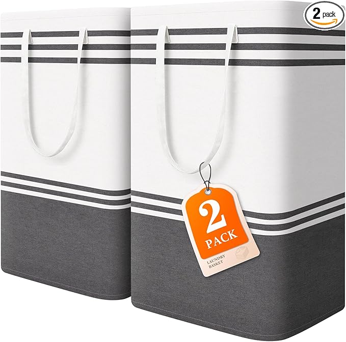 2 Pack Large Home Laundry Basket, Laundry Hamper, Freestanding Waterproof Dirty by EpicTotes