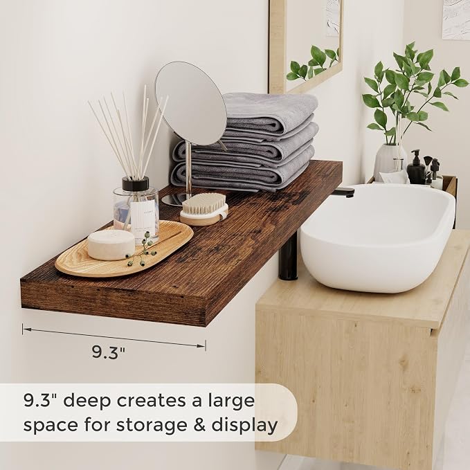 36x9.3 Floating Shelves for Wall, Wood Floating Shelf 36 Inch Long, Large Deep - Image 4