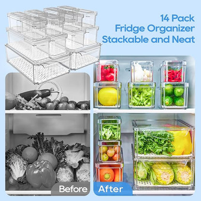 JollyPack 14 Pack Fridge Organizers, Refrigerator Organizer Bins - Image 4