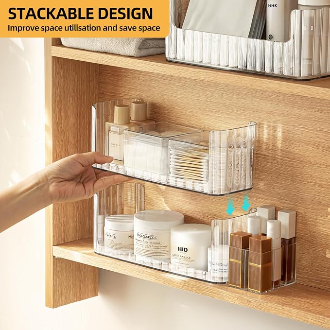 PAVSTINE 2-Tier Stackable Medicine Cabinet Organizer, Narrow Bathroom Makeup - Image 3