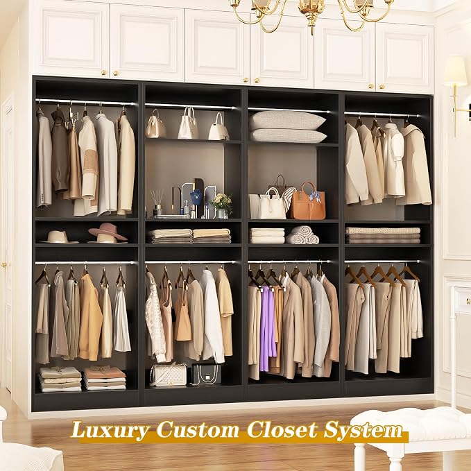 Unikito 100 Inch Large Closet System, 8.3FT Wood Closet Organizer Kit - Image 6