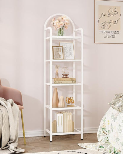 Hzuaneri Bookcase Bookshelf, Tempered Glass Bookshelves | Slim Shelving Unit - Image 8