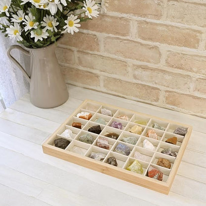 MOOCA 2 Pcs Set Bamboo Jewelry Display Tray Organizer - Image 8