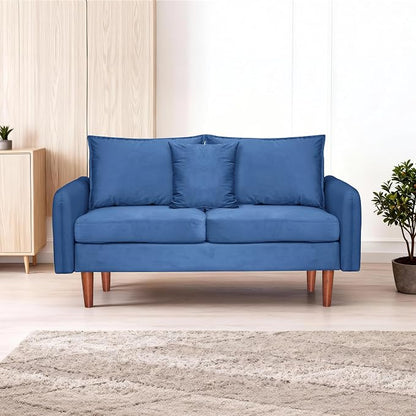 56.1" Round armrest Velvet Loveseat Sofa, mid-Century Modern Style, Luxurious - Image 6