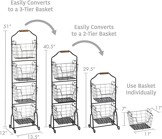 Mikasa Gourmet Basics Ferme 4-Tier Market Basket - Image 3