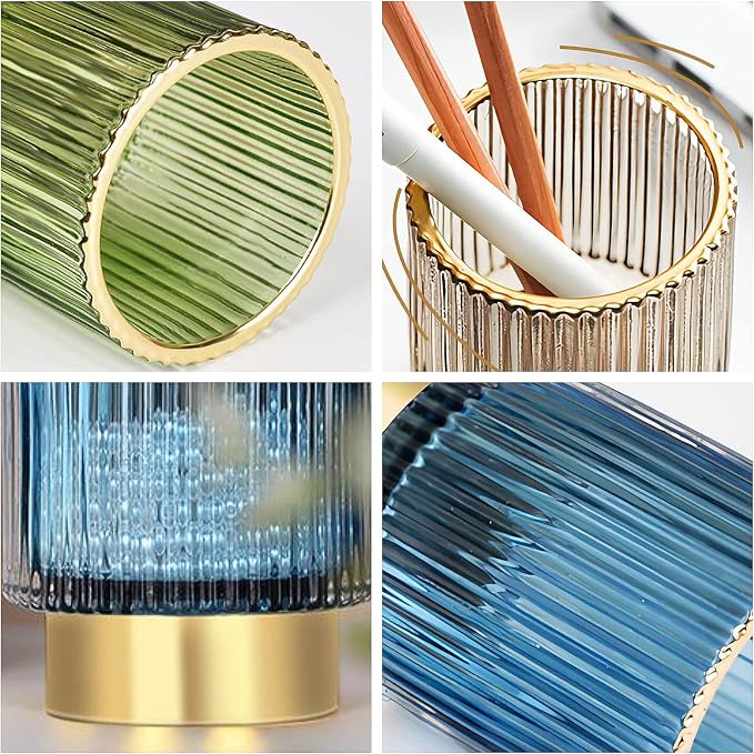 DASITON Makeup Brush holder Organizer, Crystal Cosmetic Makeup Brush Glass - Image 5