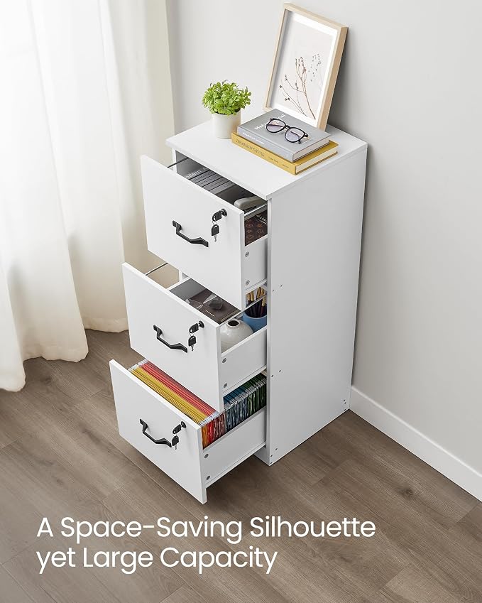 VASAGLE 3 Drawer File Cabinet, File Cabinet - Image 4