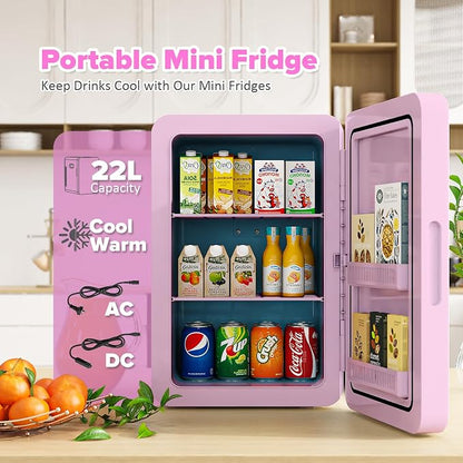 22L/30Cans Mini Fridge for Bedroom, 12v DC Portable Cooler & Warmer, Mini - Image 2