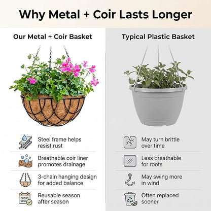 Kingbuy 10 Inch Metal Hanging Planter Basket - Image 3