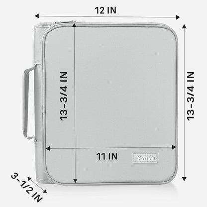 SUNEE Zippered Binder Bag with Handle, 2-Inch 3-Ring O-Ring, 500-Sheet Capacity - Image 6