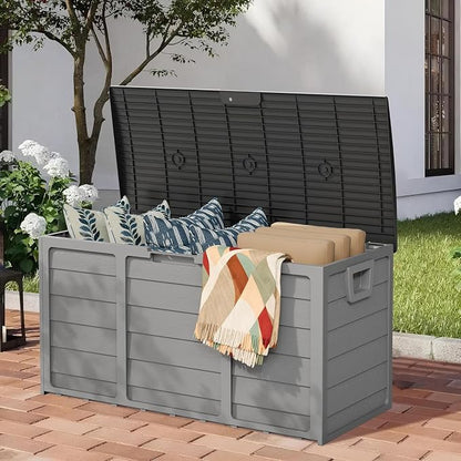 75 Gallon Outdoor Deck Storage Box, Patio Resin Deck Storage Container - Image 3