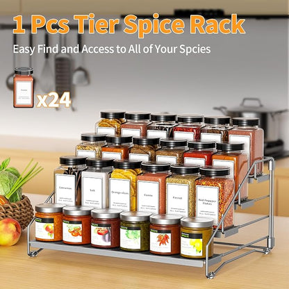 4 Tier Spice Rack for Cabinet, Spice Rack Organizer, Depth Adjustable Spice - Image 5