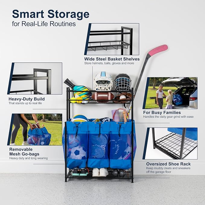 KASSELL Garage Sports Organizer Storage rack - Image 4