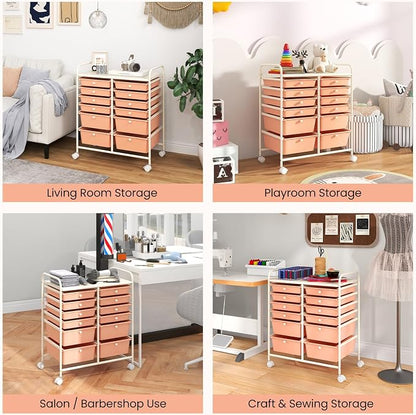 Giantex 12 Drawers Rolling Storage Cart, Classroom Organizers - Image 8