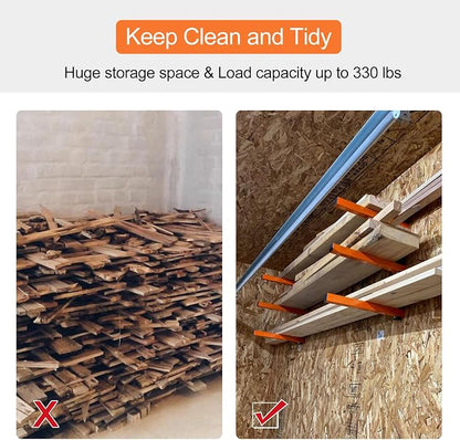 Ultrawall Wall Mount Wood Organizer and Lumber Storage Metal Rack - Image 4