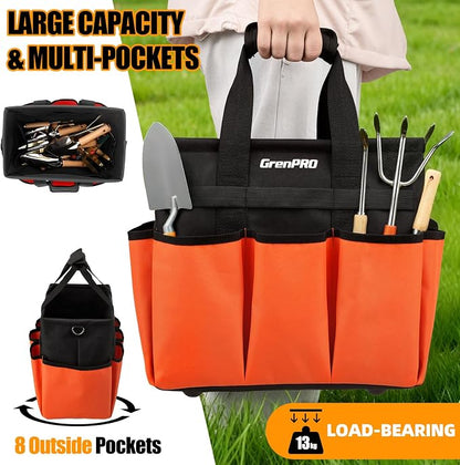 GRENPRO Garden Tool Bag Organizer, Heavy Duty Gardening Tote Toolbox - Image 4