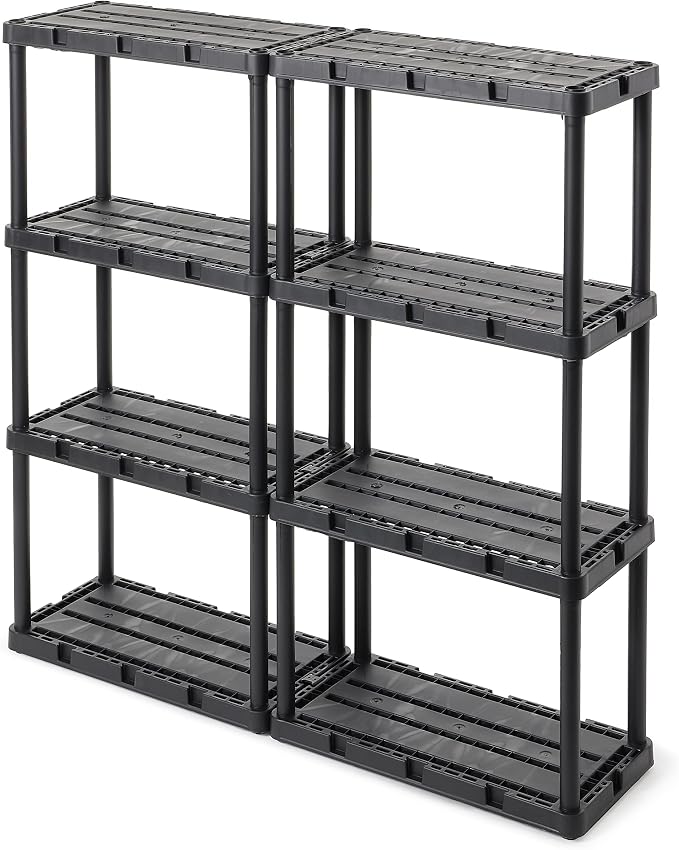 Gracious Living 3 Pack Light Duty Storage Shelves, Knect-A-Shelf 4-Shelf - Image 8