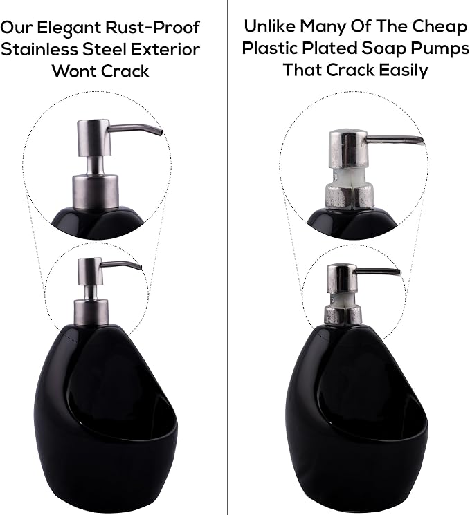 Stainless Steel Soap & Lotion Dispenser Pumps, Brushed Nickel Replacement - Image 3