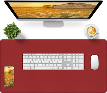 Bloss Red Desk Mat, Leather Desk Matt by Bloss