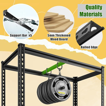 Set of 2 Storage Shelves 27.7"W Metal Shelving 2010LBS Garage Shelving Heavy - Image 8