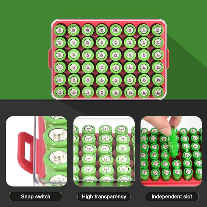ALCYON Battery Organizer Storage Case, Battery Vault Box Container - Image 2
