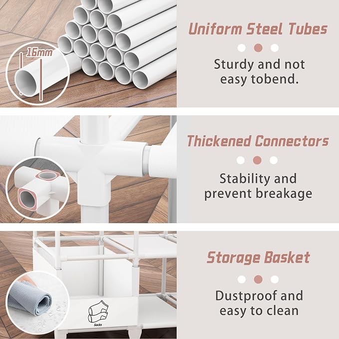 Portable Closet, Easy Assembly, Large Capacity Wardrobe Closet | Sturdy and - Image 5