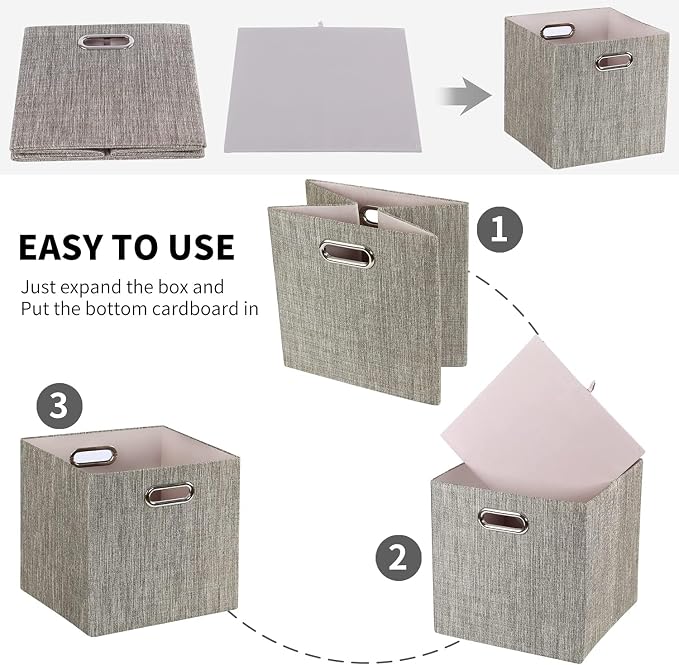 Posprica Storage Bins, 11×11 Foldable Storage Cubes Boxes Container Closet - Image 6