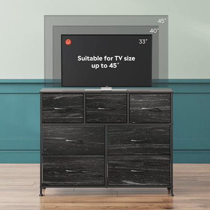 WLIVE 7 Drawer Dresser TV Stand, Entertainment Center, Media Console Table - Image 6