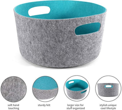 Welaxy Large Storage Basket Felt Open Storage Bins Desk Organize bin Shelf Box - Image 4