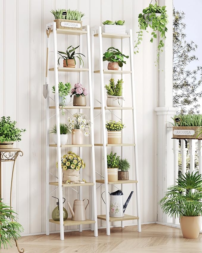 Hzuaneri Ladder Shelf, Freestanding Corner Storage Shelf | Bookcase - Image 7