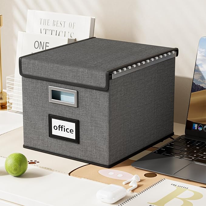 File Organizer Box with Lids, Collapsible File Folder Organizer | File Box with - Image 7