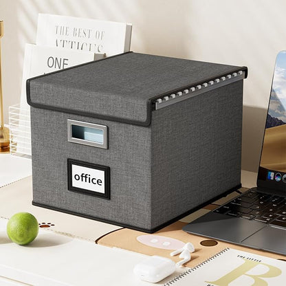 File Organizer Box with Lids, Collapsible File Folder Organizer | File Box with - Image 7