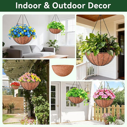 18 Inch Coco Liners for Planters, 4 Pack Hanging Basket Liners | Round Coco - Image 6