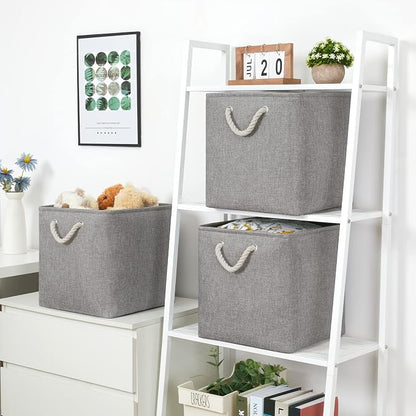 Bidtakay Grey Baskets Foldable Storage Cube Bins 13x13x13 Cube Storage - Image 3