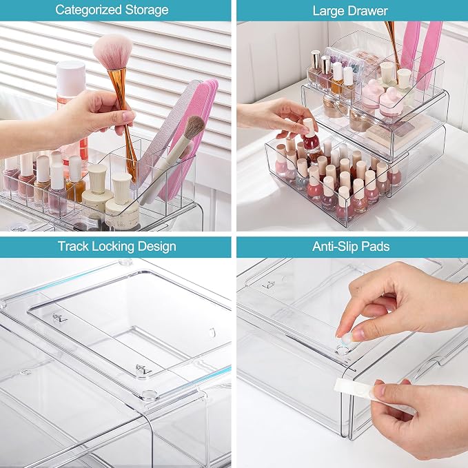 Vtopmart 3 Tier Clear Makeup Organizer - Image 6