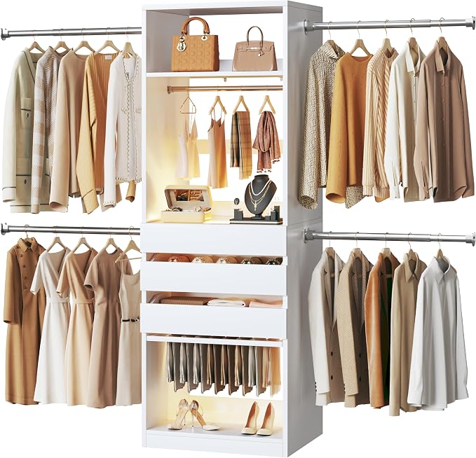 Closet System, 4-8FT Closet Organizer by HUAHUU