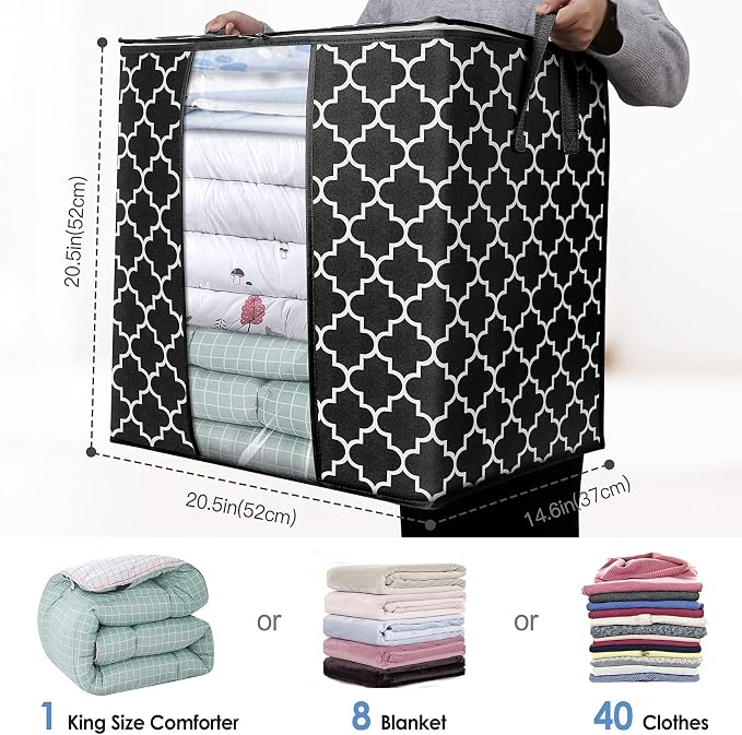 WISELIFE Storage Bags 2 Pack/100L Large Blanket Clothes Organization and - Image 2