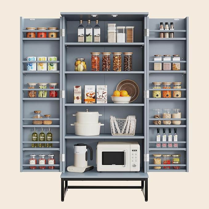 Saudism Pantry Cabinet, Large Cupboard - Image 9
