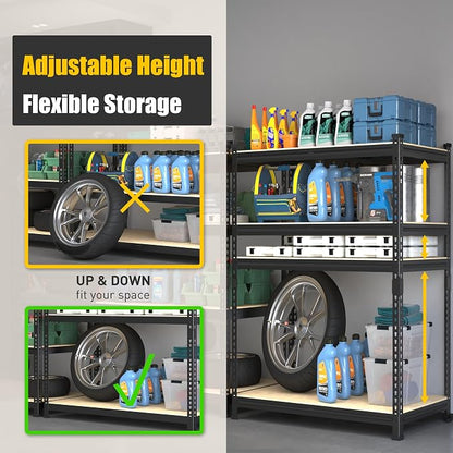 PrimeZone 40" W x 20" D x 59" H Heavy Duty Storage Shelves, 4 Tier Adjustable - Image 5