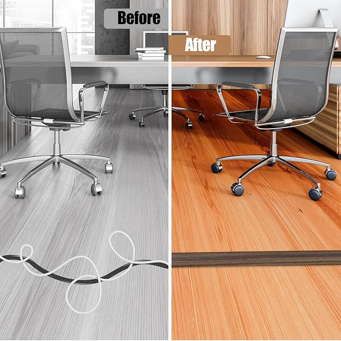 Floor Cord Cover Self Adhesive Cord Hider, 10FT Cable Management, Extension - Image 5